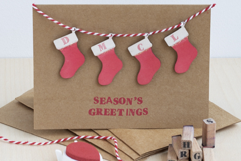 Christmas socks postcard